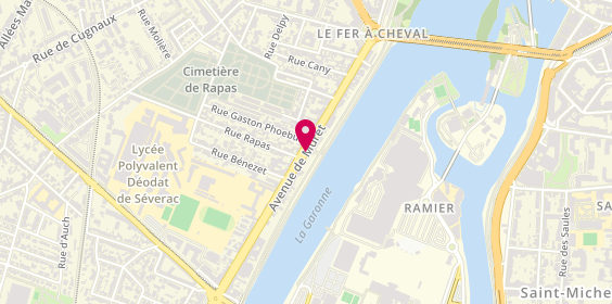 Plan de Le Dépanneur : épicerie de nuit et livraison d'Alcool à domicile, 246 Avenue Muret, 31300 Toulouse