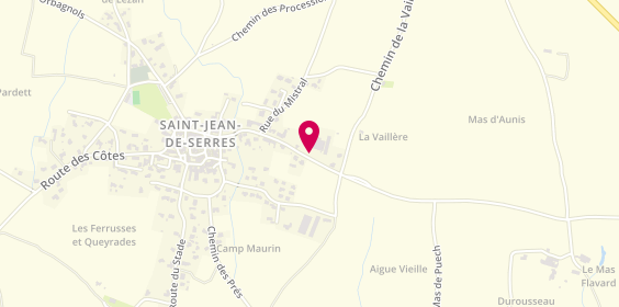 Plan de Cave Coopérative de Saint Jean de Serres, 33 Route des Vignerons, 30350 Saint-Jean-de-Serres
