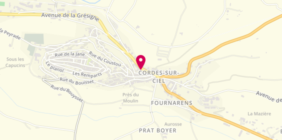 Plan de Cordes au Bas, 9 avenue de la Grésigne, 81170 Cordes-sur-Ciel