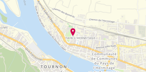 Plan de Des Terrasses du Rhône au Sommelier, 22 Rue des Bessards, 26600 Tain-l'Hermitage