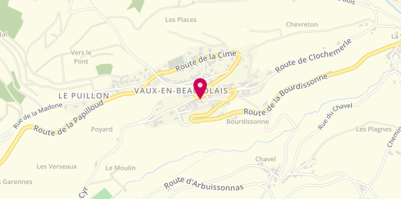Plan de La Cave de Clochemerle, 22 Place du Petit Tertre, 69460 Vaux-en-Beaujolais