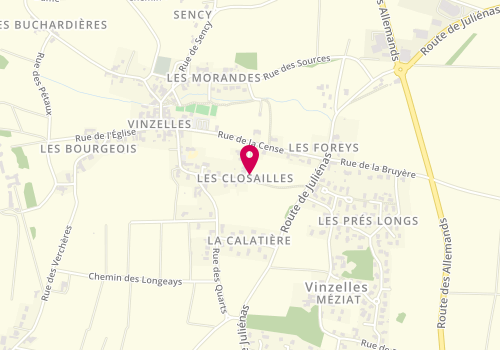 Plan de Domaine des Closailles, 160 Rue des Closailles, 71680 Vinzelles