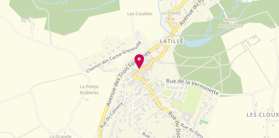 Plan de La Grappe Rouge, 21 place Robert Gerbier, 86190 Latillé