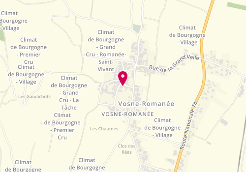 Plan de Vosne Tasting Club, 2 Rue Sainte-Barbe, 21700 Vosne-Romanée