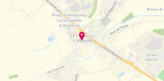Plan de Les Caves Chatel/léon Bazin & Fils, 20 place de l'Église, 61140 Rives-d'Andaine