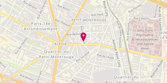 Plan de Sacrés Vins Dieux, 24 Rue Montbrun, 75014 Paris