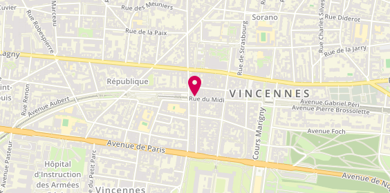 Plan de Le Repaire de Bacchus, 50 Rue du Midi, 94300 Vincennes