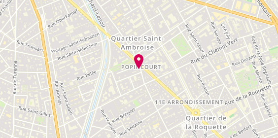 Plan de Le Carton de Six. La Cave, 59 Rue Popincourt, 75011 Paris