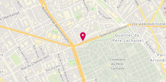 Plan de La Cave du Pere Lachaise, 3 avenue Gambetta, 75020 Paris