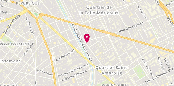 Plan de Le Verre Volé, 54 Rue de la Folie Méricourt, 75011 Paris