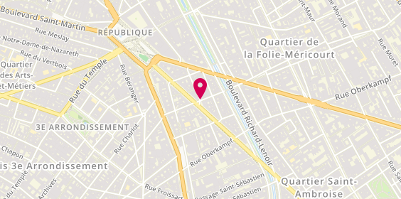 Plan de Le petit bleu, 21 Rue Jean-Pierre Timbaud, 75011 Paris