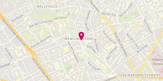 Plan de 96 Rue Menilmontant, 5 Rue Sorbier, 75020 Paris