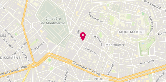 Plan de Le Repaire de Bacchus, 1 Rue Joseph de Maistre, 75018 Paris