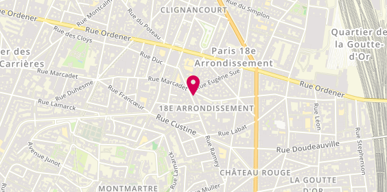 Plan de Les Naturistes, 50 Rue Ramey, 75018 Paris