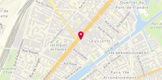 Plan de Nicolas Flandre, 98 avenue de Flandre, 75019 Paris