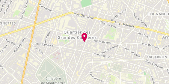 Plan de Les Grandes Caves, 63 Rue Damrémont, 75018 Paris