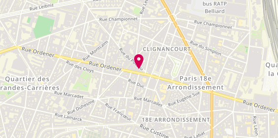 Plan de Le Repaire de Bacchus, 5 Rue du Poteau, 75018 Paris