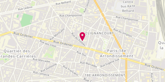 Plan de Cavavin, 12 Rue du Poteau, 75018 Paris