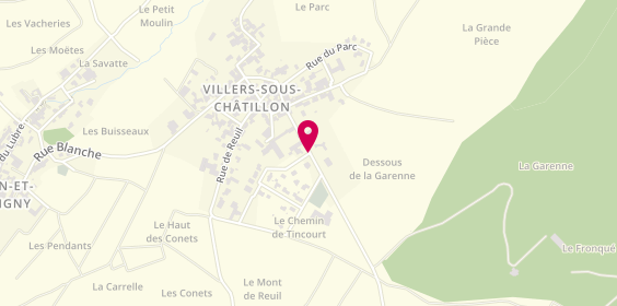 Plan de Château de Villers, Rue Tincourt, 51700 Villers-sous-Châtillon
